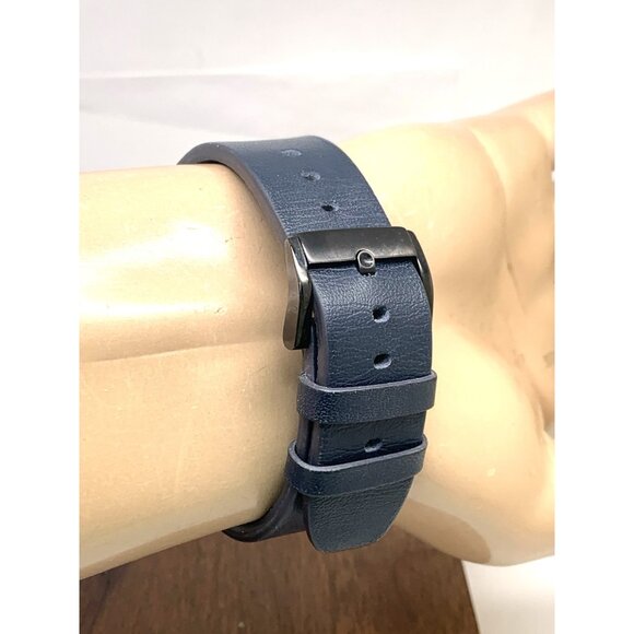 Movado Men's Watch 3600370 Bold Swiss Quartz Blue Dial 42mm Black Leather Band - Picture 10 of 14